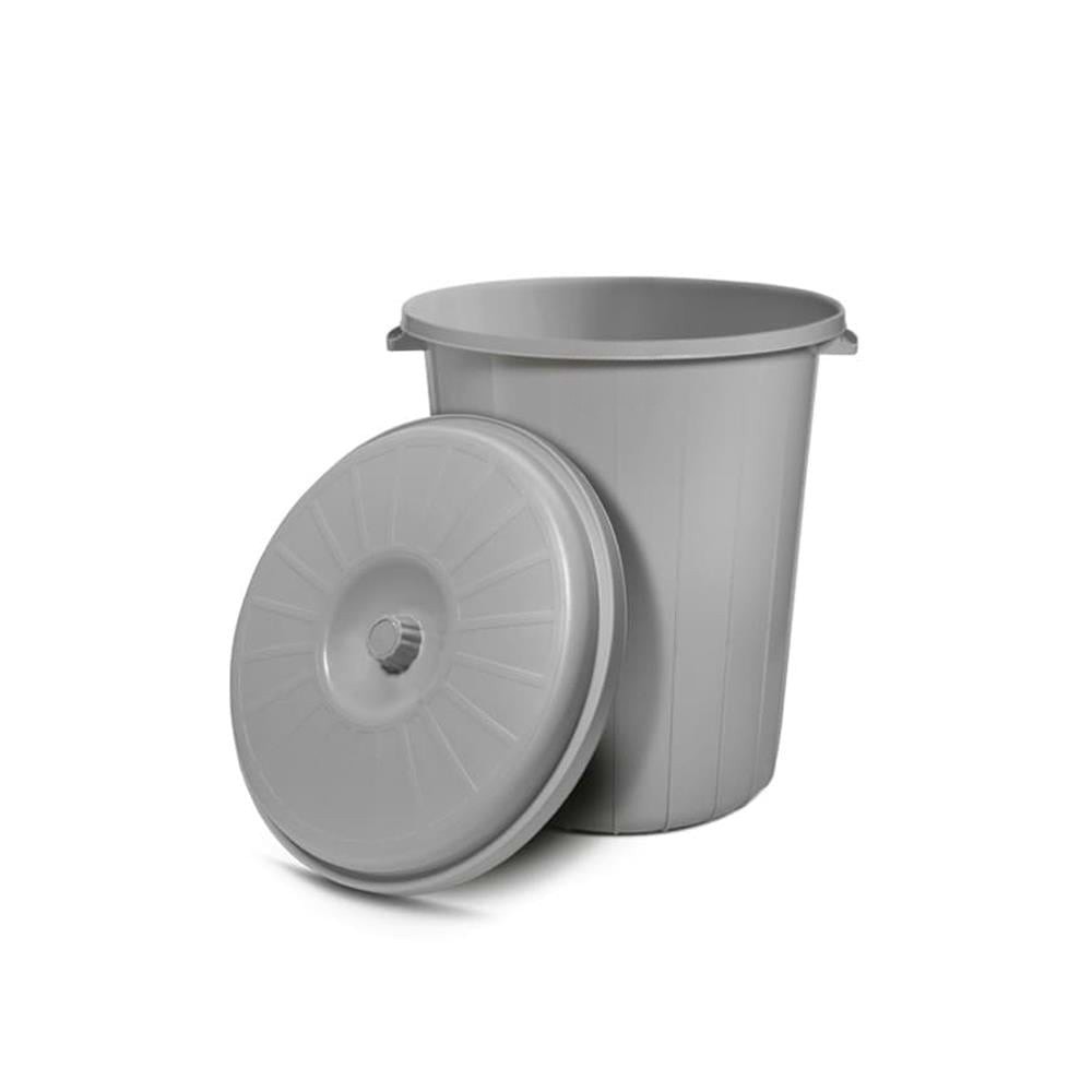 Kova Çöp Jumbo Kapaklı Gri 90lt