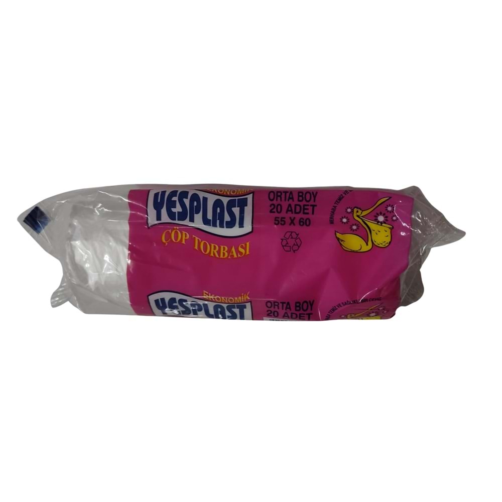 Çöp Poşeti Orta 55*60cm Şeffaf 80gr 20li Rulo Tekplast/Yesplast