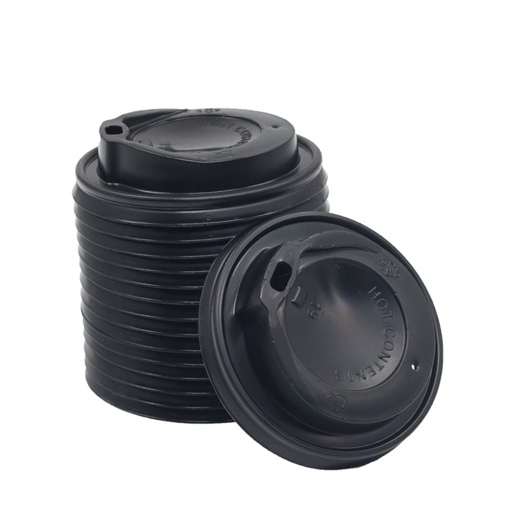 Bardak Karton Kapağı Siyah Emzikli 2000li Sebcup