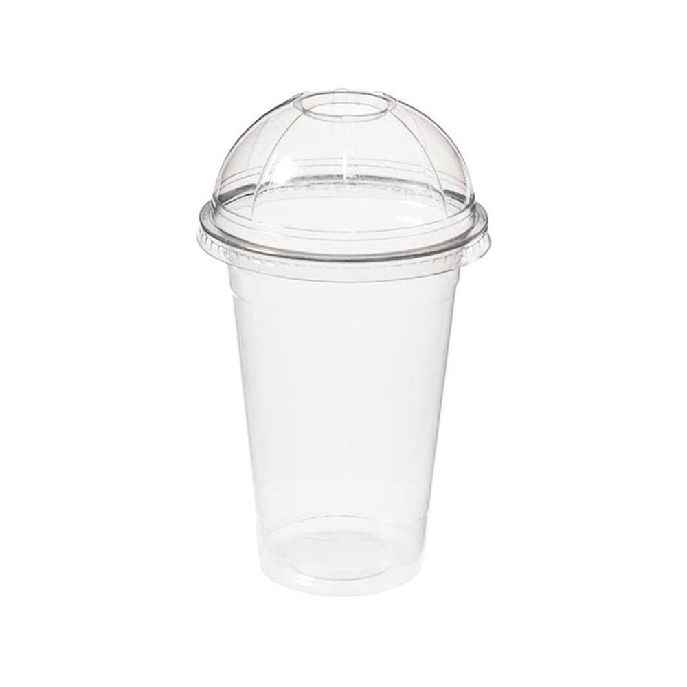 Bardak Plastik Limonata Bardak Kapağı Bombe Delikli 350cc 10*100li