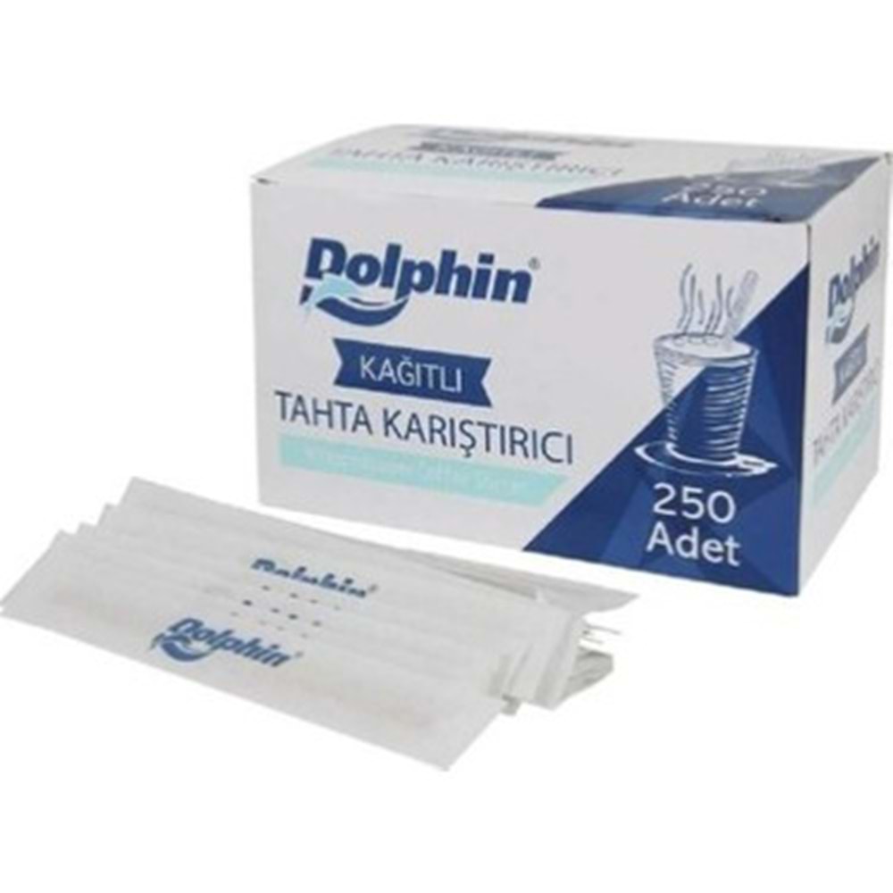 Karıştırıcı Tahta Kağıt Sargılı 250li Dolphin *20