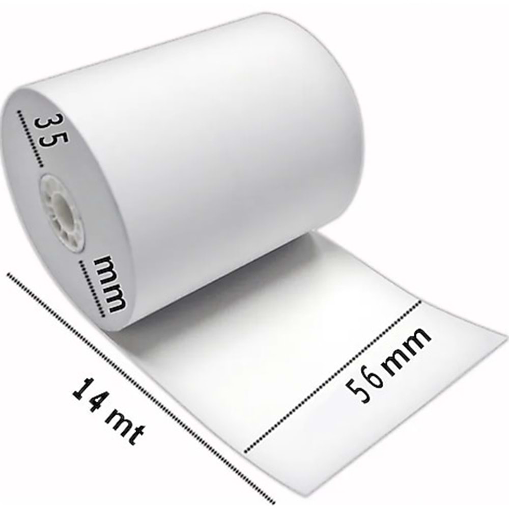 Kırt. Pos Cihazi İçin Termal Rulo Kağıt 56mm*14mt 10lu