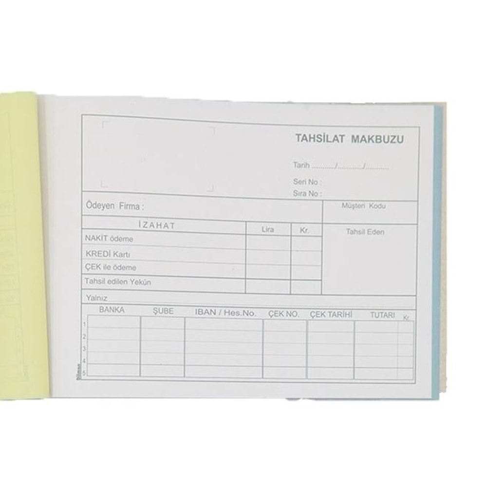 Kırt. Tahsilat Makbuzu 2 Nüshalı