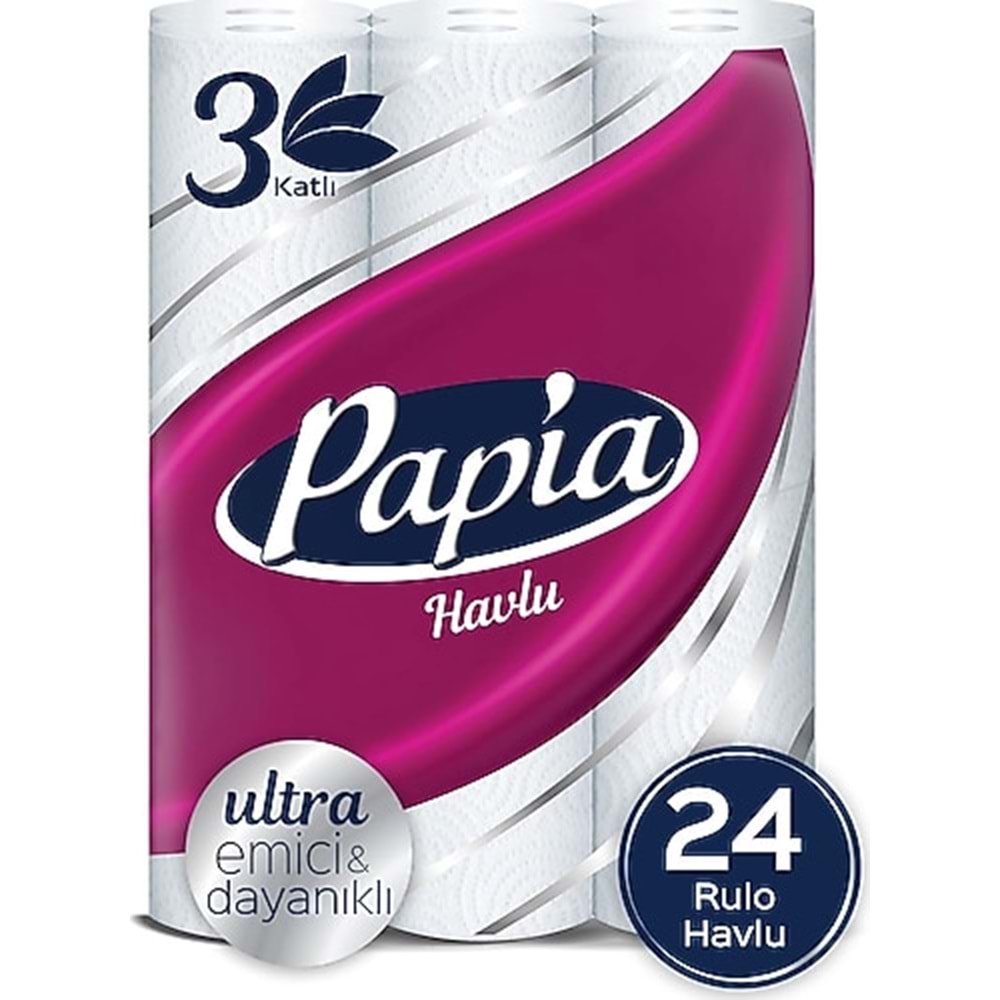 Havlu Rulo Ev Tipi 3 Katlı 24lü Papia