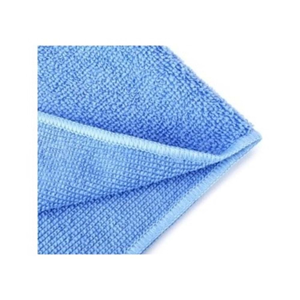 Bez Microfiber 40*40 Kurulama Bezi Overloklu Mavi 28gr 160GSM Silver Home
