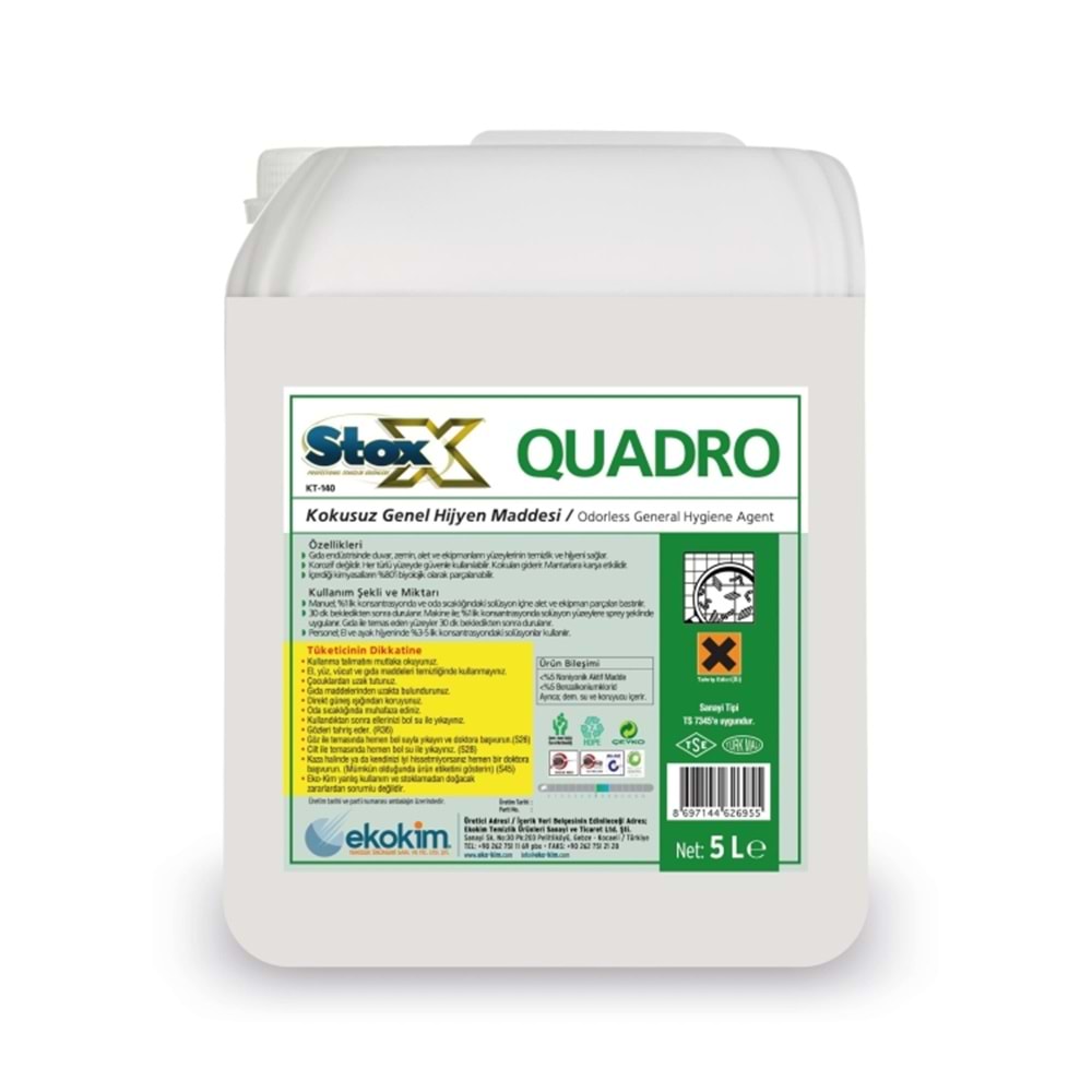 Dezenfektan Paspas Quadro Quac Bazlı 5kg Stox