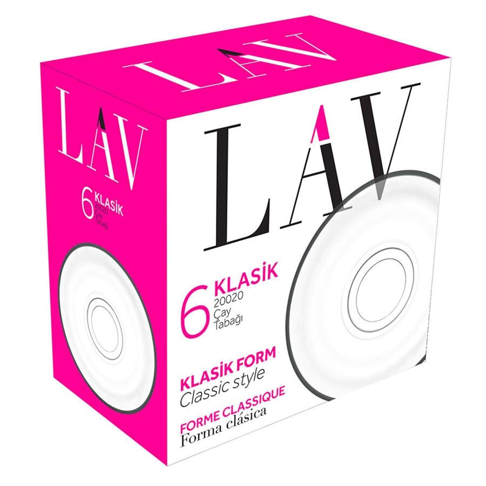 Çay Tabağı Cam 6lı 20020F Lav