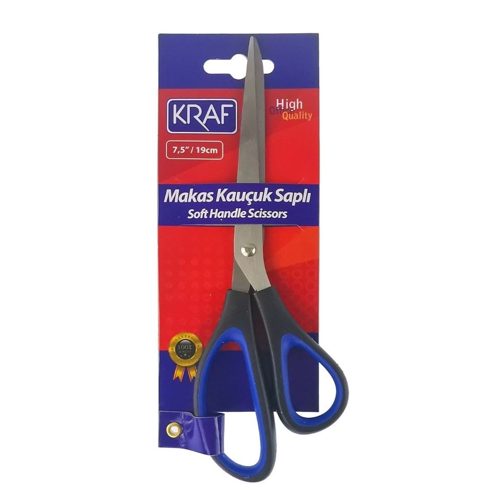 Kırt. Makas Ofis Kauçuk Saplı 19cm 715G Kraf *12