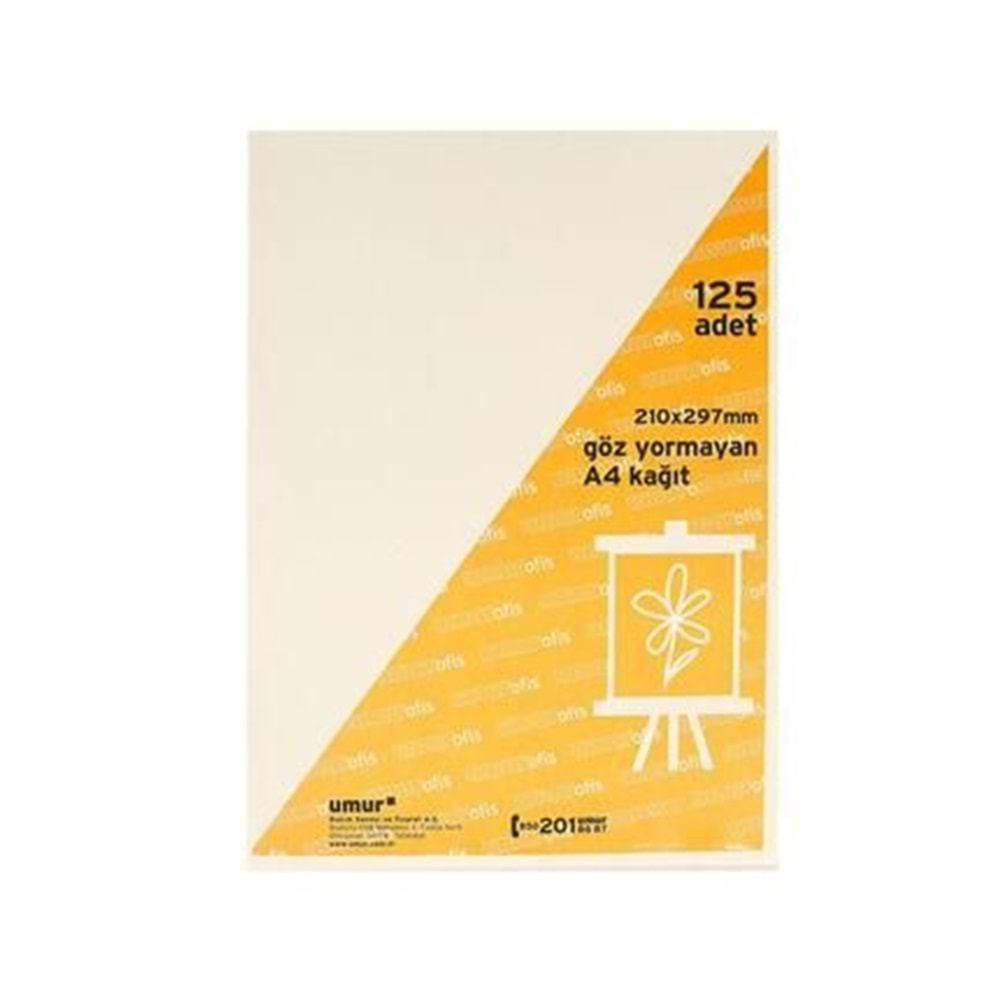 Kırt. Kağıt Fotokopi A4 Teksir Saman 60gr 125li Umur *5
