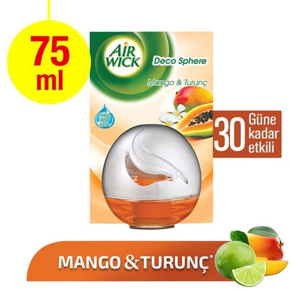 Oda Parfümü Decosphere Cam Kavanoz Koku Tekli Airwick