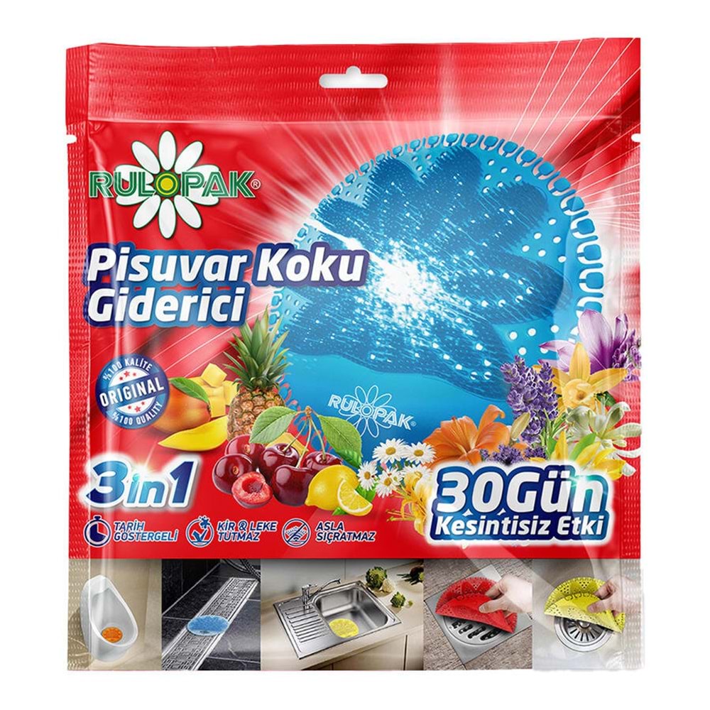 Pisuvar-Lavabo-Banyo Süzgeç Koku Giderici Silikonlu Renkli Rulopak *100