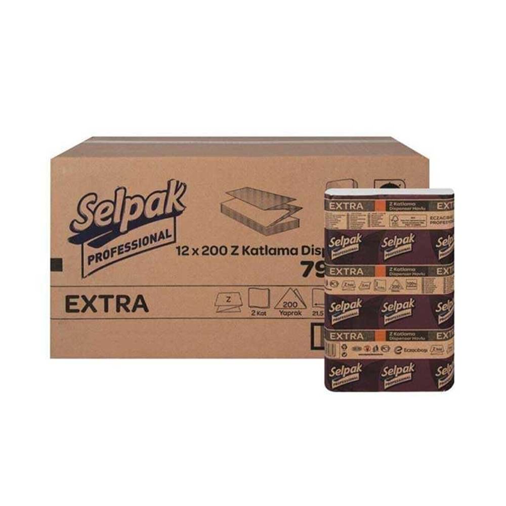 Havlu Z Katlı Dispenser Extra 200YP*12PK Selpak