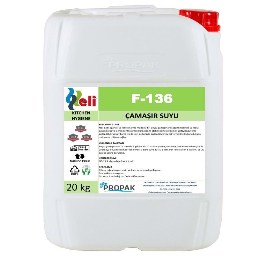 Çamaşır Suyu 20kg Eli