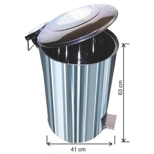 Kova Çöp Pedallı Krom 70lt