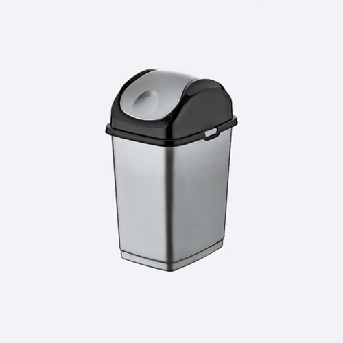 Kova Çöp Slim Sallanır Kapak Plastik Gri 10lt