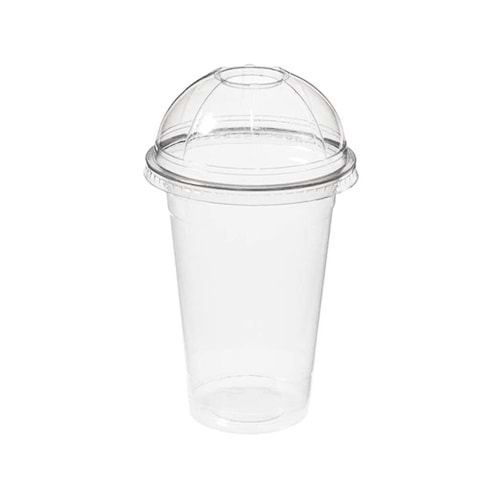 Bardak Plastik Limonata Bardak Kapağı Bombe Delikli 350cc 10*100li
