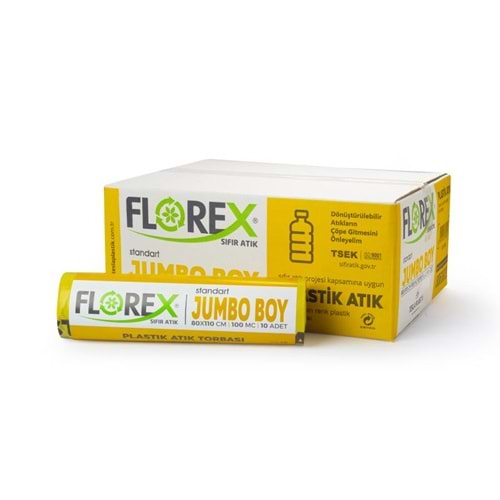 Çöp Poşeti Jumbo End. Sarı 80*110cm 800gr 10lu*10rl Florex