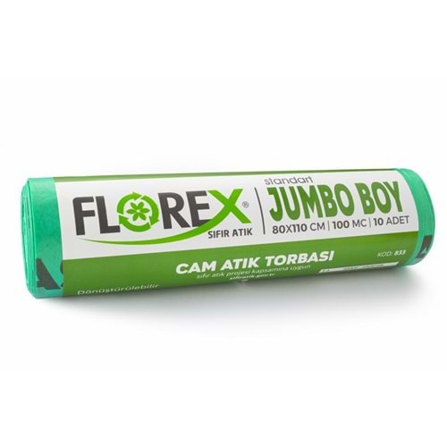 Çöp Poşeti Jumbo End. Yeşil 80*110cm 800gr 10lu*10rl Florex
