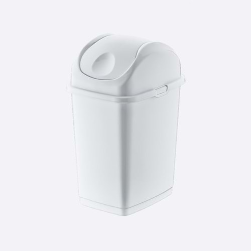 Kova Çöp Slim Sallanır Kapak Plastik Beyaz 50lt