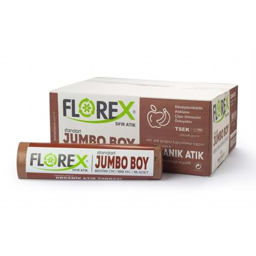 Çöp Poşeti Jumbo End. Kahverengi 80*110cm 800gr 10lu*10rl Florex