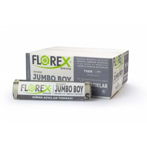 Çöp Poşeti Jumbo End. Gri 80*110cm 800gr 10lu*10rl Florex