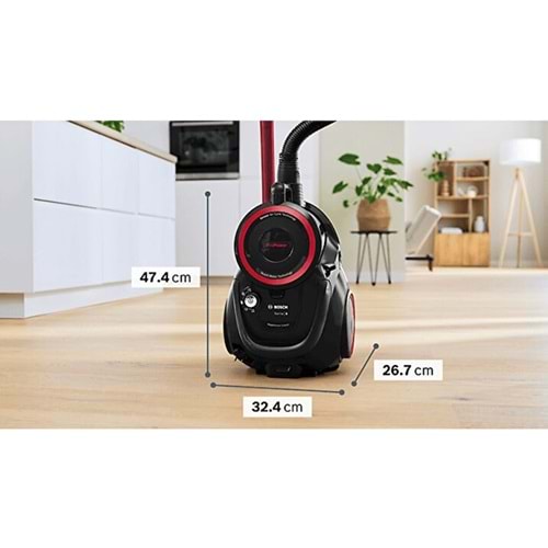Elektrikli Süpürge Toz Torbasız 700W Mini Turbo BGS41POW3 Siyah Bosch