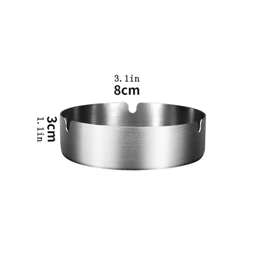 Paslanmaz Yuvarlak Küllük 8cm
