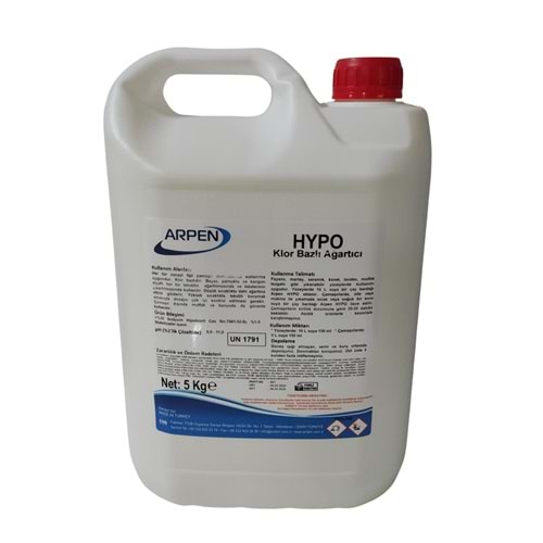 Çamaşır Suyu 5kg Klor Bazlı Ağartıcı Hypo Arpen