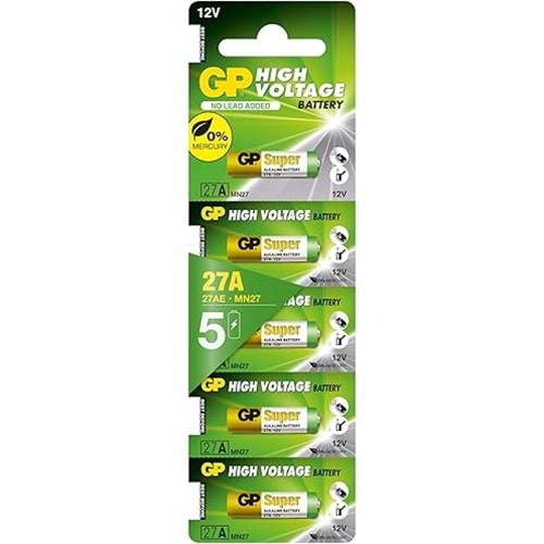 Kırt. Pil 5li Kartela 23A 12V Alkaline Kısa Kalem GP