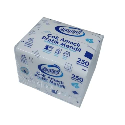 Kağıt Mendil Çok Amaçlı Pratik 250li 2Katlı Sembol *24