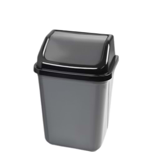 Kova Çöp Smart İtme Kapak Plastik Gri 16lt N.3