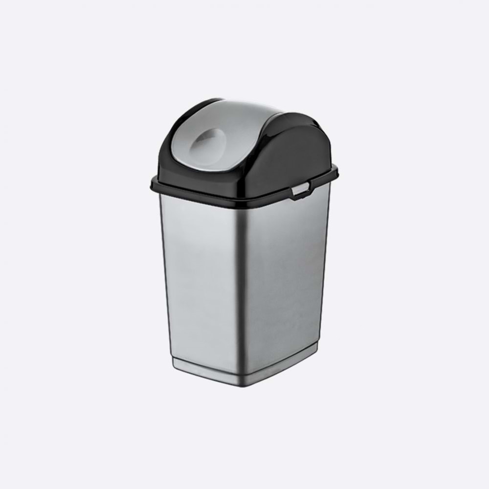 Kova Çöp Slim Sallanır Kapak Plastik Gri 10lt
