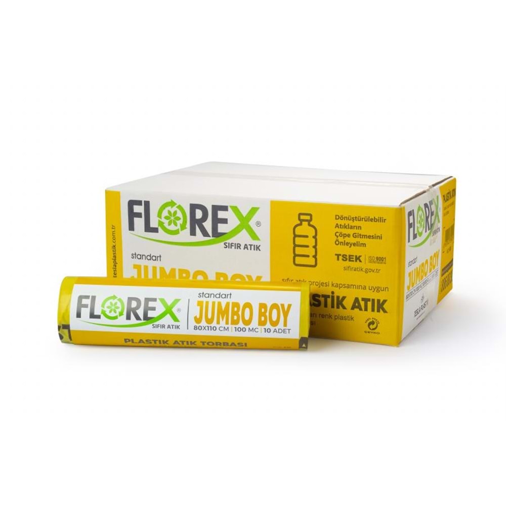 Çöp Poşeti Jumbo End. Sarı 80*110cm 800gr 10lu*10rl Florex