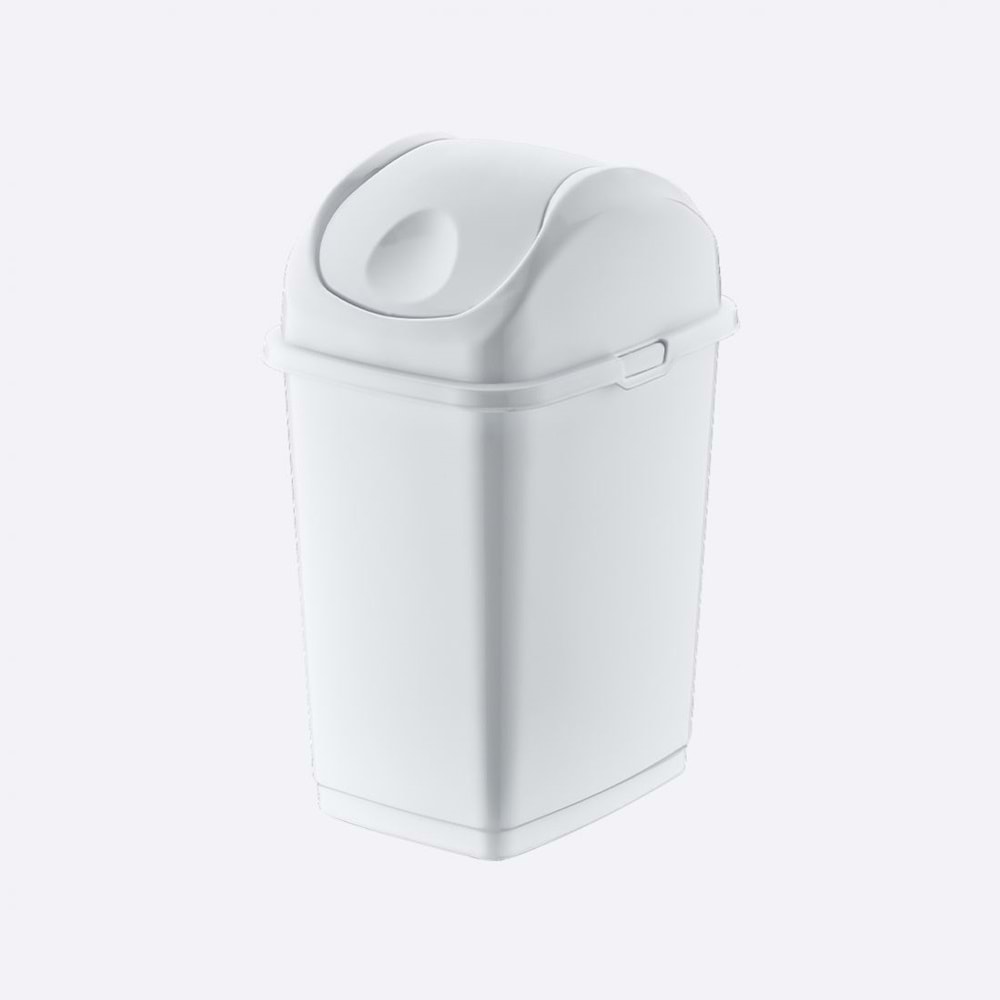 Kova Çöp Slim Sallanır Kapak Plastik Beyaz 50lt